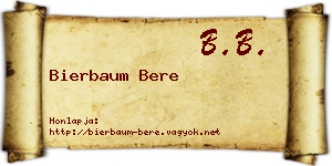 Bierbaum Bere névjegykártya